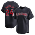 Johmsee C.Guardians #24 Triston McKenzie Player Navy Limited Home Game Stitched Jerseys