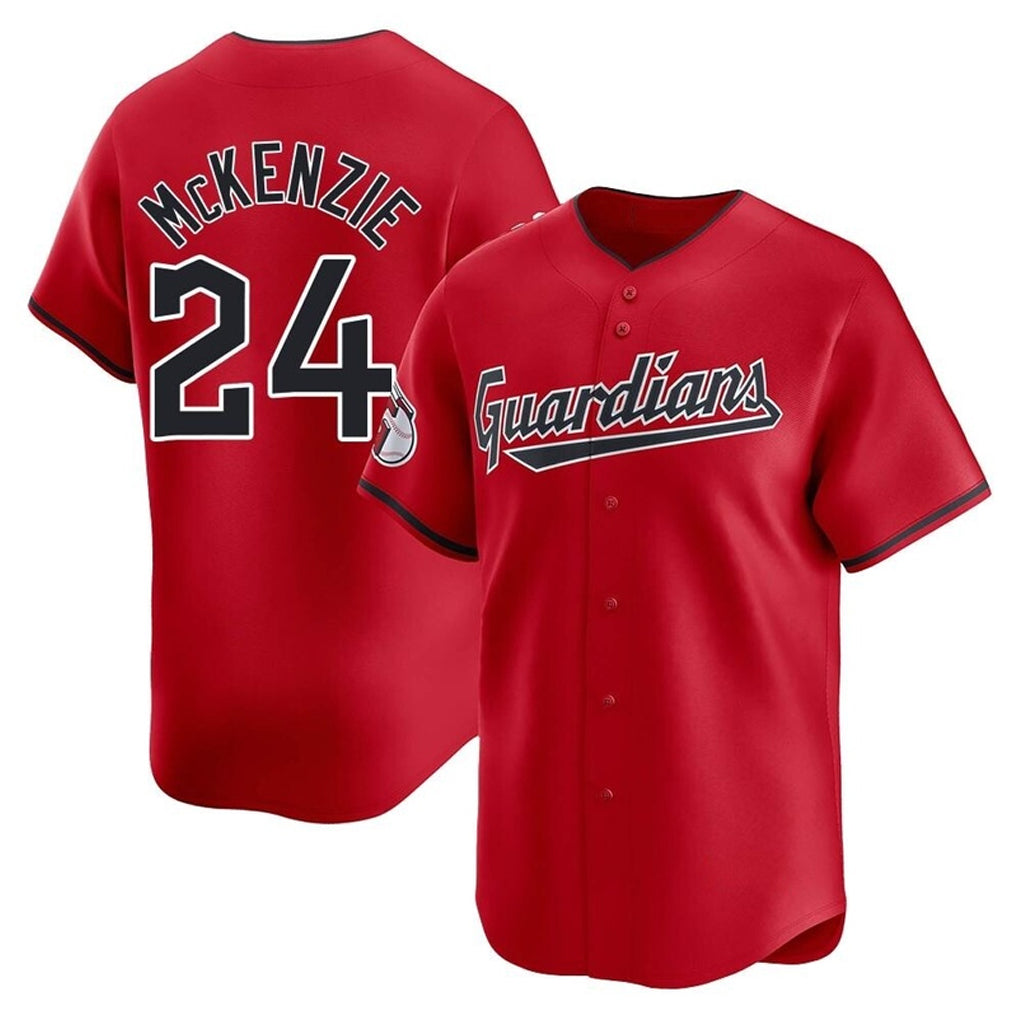 Johmsee C.Guardians #24 Triston McKenzie Player Red Limited Home Stitched Jerseys