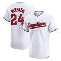 Johmsee C.Guardians #24 Triston McKenzie Player White Limited Elite Home Stitched Jerseys