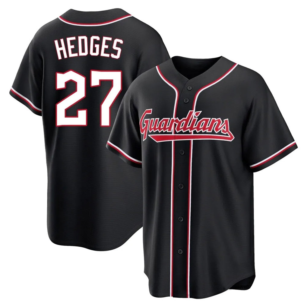 Johmsee C.Guardians #27 Austin Hedges Player Black Fashion Out Home Game Stitched Jerseys