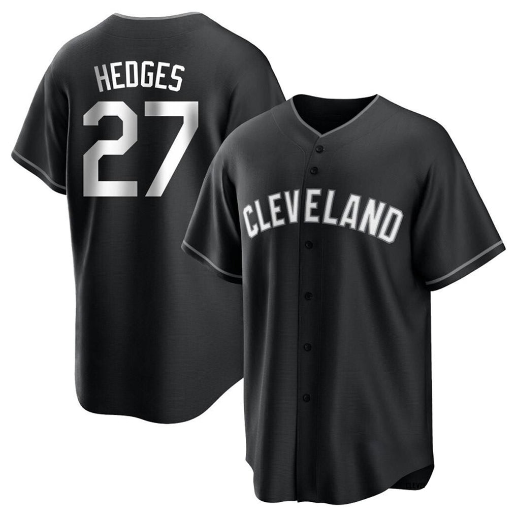 Johmsee C.Guardians #27 Austin Hedges Player Black Home Game Stitched Jerseys
