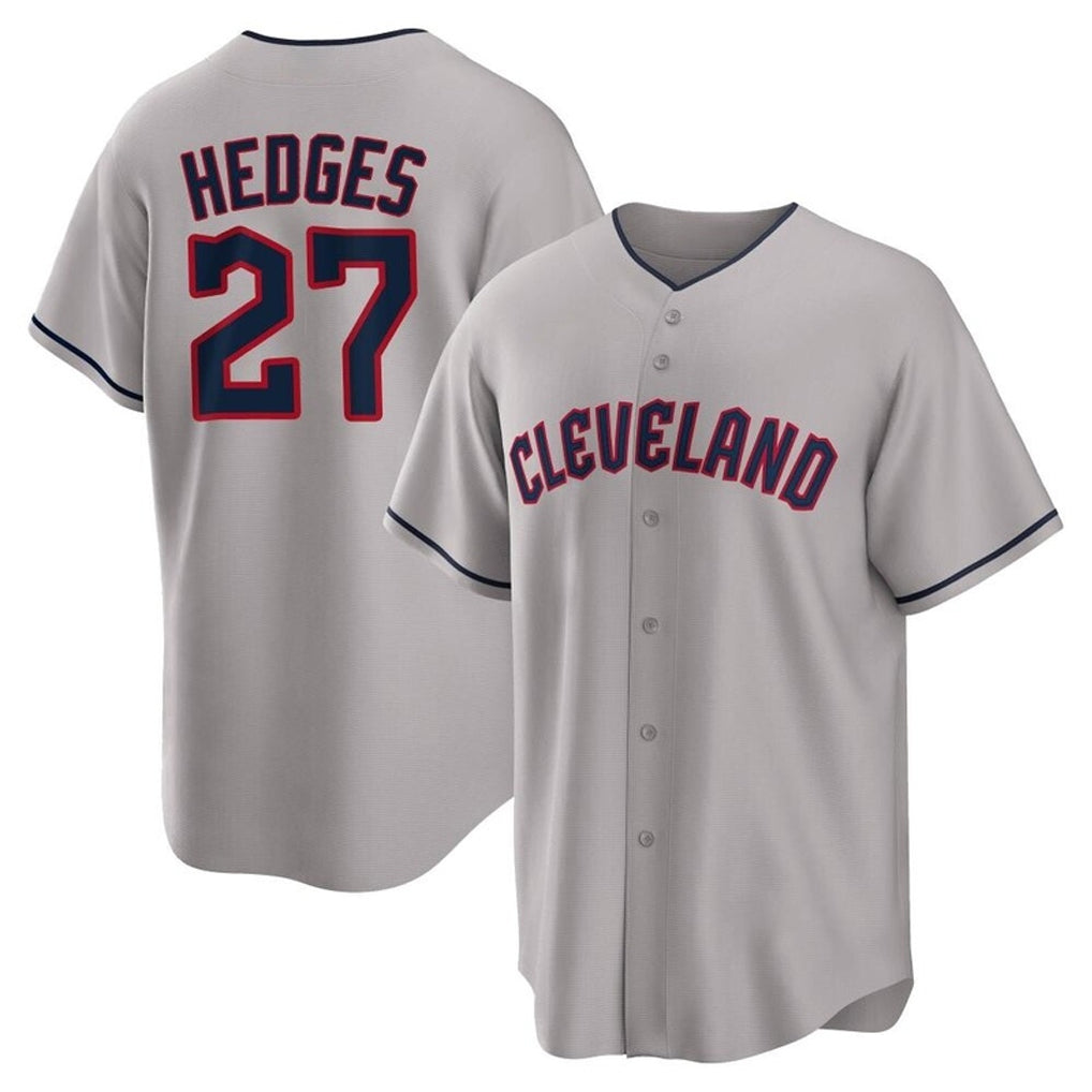 Johmsee C.Guardians #27 Austin Hedges Player Gray Game Home Stitched Jerseys