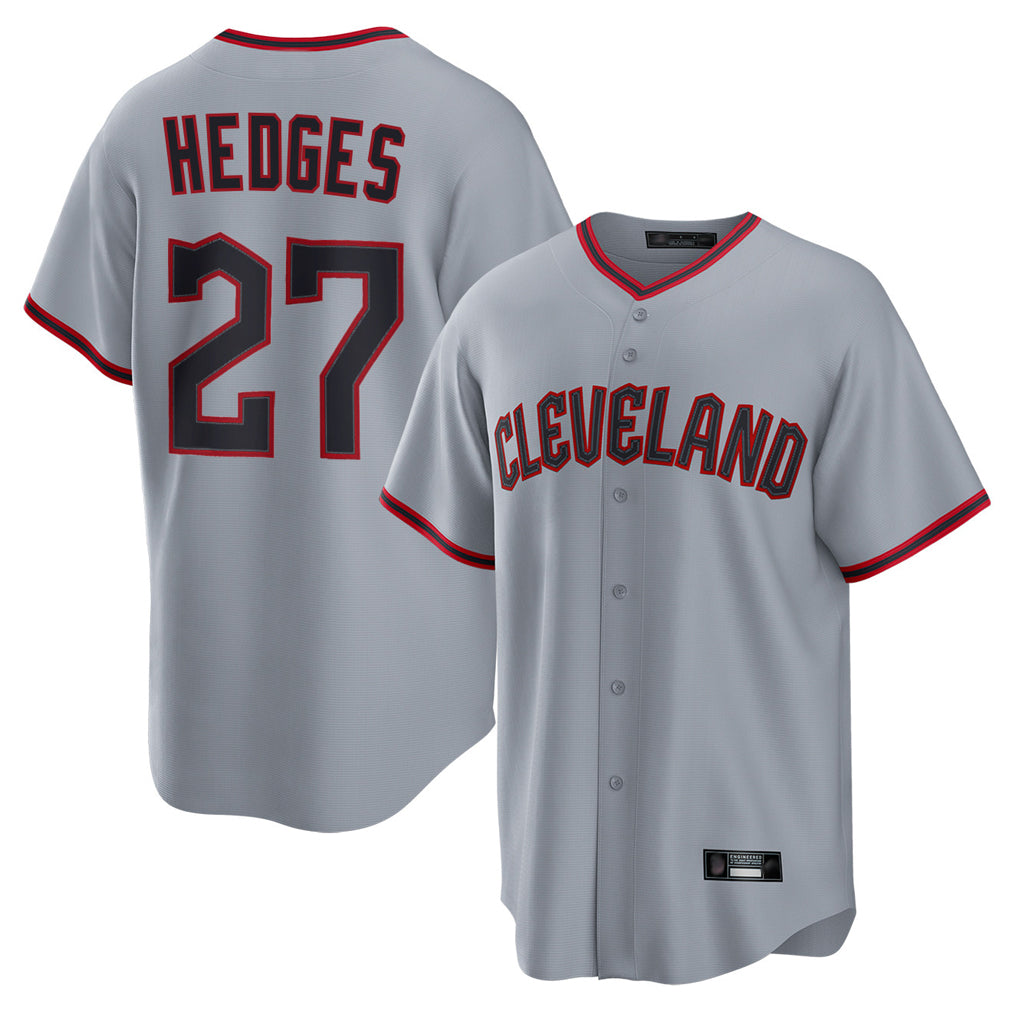 Johmsee C.Guardians #27 Austin Hedges Player Gray Home Game Stitched Jerseys