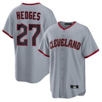 Johmsee C.Guardians #27 Austin Hedges Player Gray Home Game Stitched Jerseys