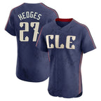 Johmsee C.Guardians #27 Austin Hedges Player Navy City Connect Limited Elite Home Stitched Jerseys