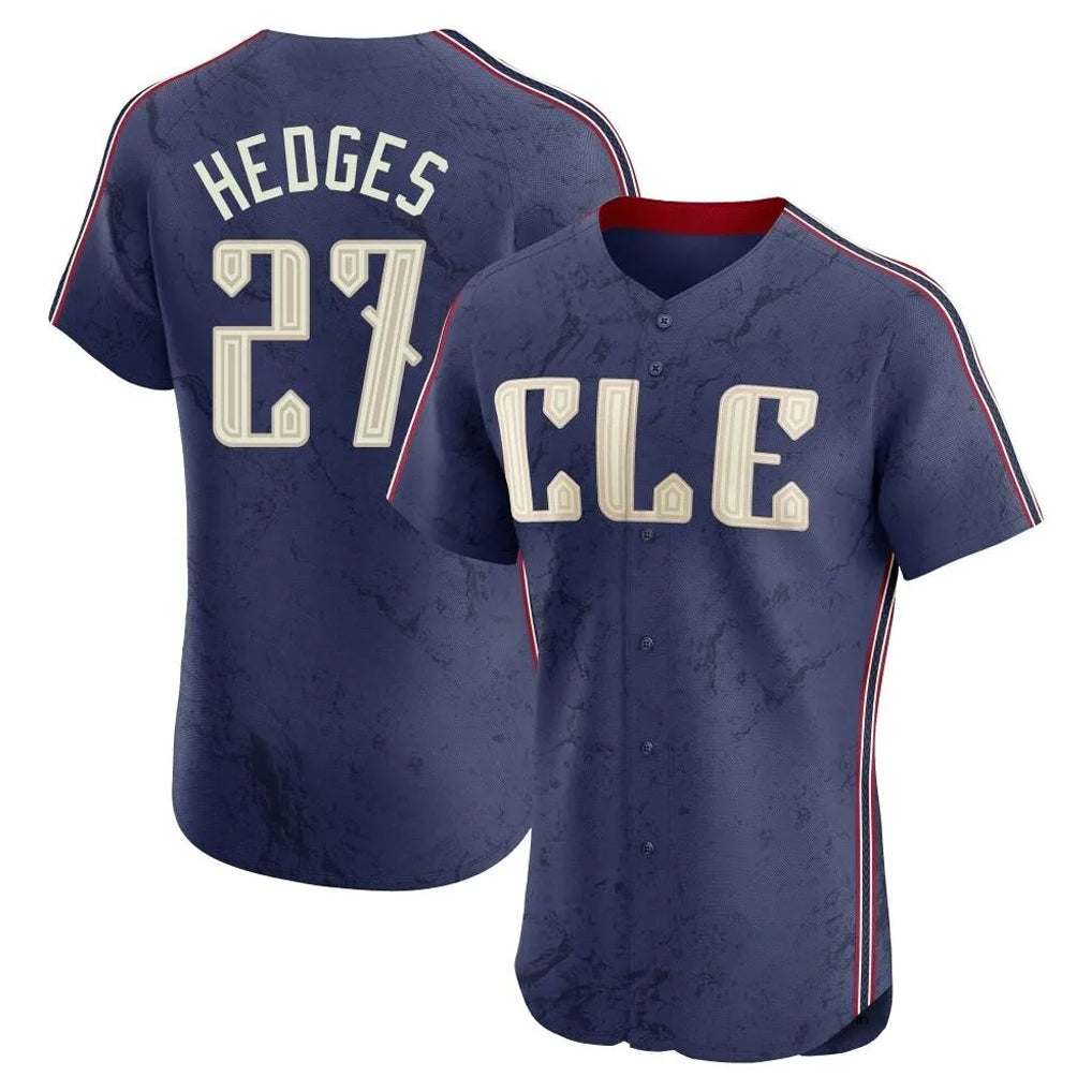 Johmsee C.Guardians #27 Austin Hedges Player Navy City Connect Limited Elite Home Stitched Jerseys