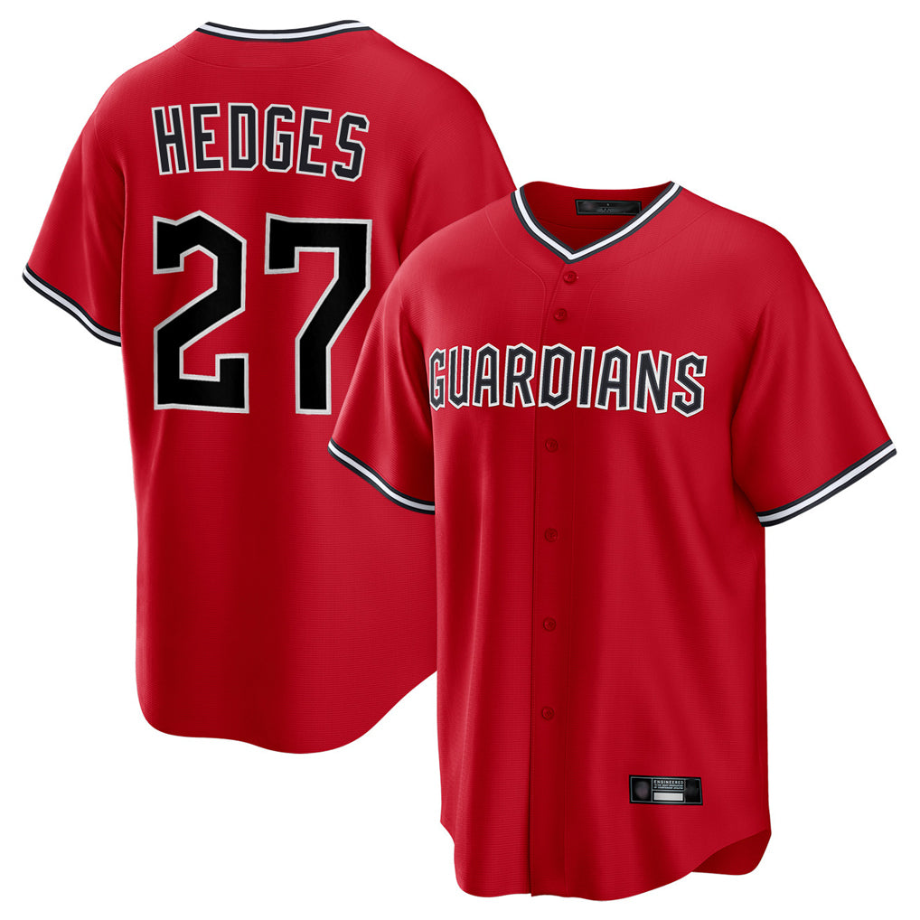 Johmsee C.Guardians #27 Austin Hedges Player Red Home Game Stitched Jerseys