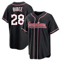 Johmsee C.Guardians #28 Tanner Bibee Player Black Fashion Out Home Game Stitched Jerseys
