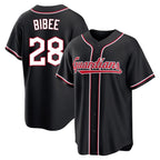 Johmsee C.Guardians #28 Tanner Bibee Player Black Fashion Out Home Game Stitched Jerseys