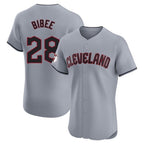 Johmsee C.Guardians #28 Tanner Bibee Player Gray Road Limited Elite Home Stitched Jerseys