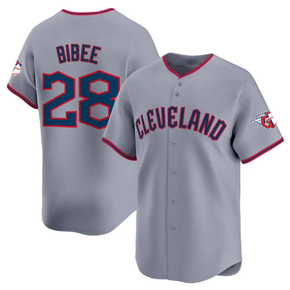 Johmsee C.Guardians #28 Tanner Bibee Player Gray Road Limited Home Game Stitched Jerseys