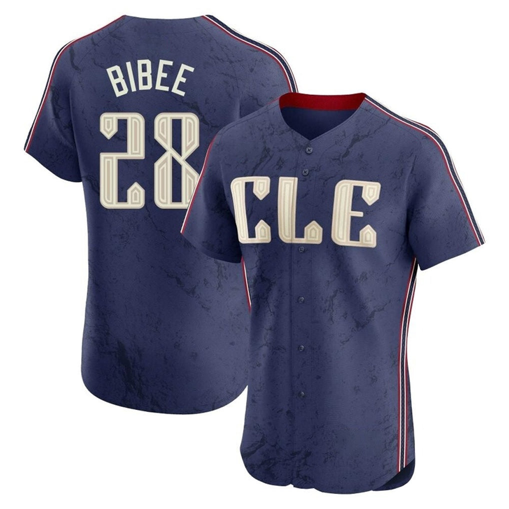 Johmsee C.Guardians #28 Tanner Bibee Player Navy City Connect Limited Elite Home Stitched Jerseys