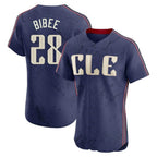 Johmsee C.Guardians #28 Tanner Bibee Player Navy City Connect Limited Elite Home Stitched Jerseys