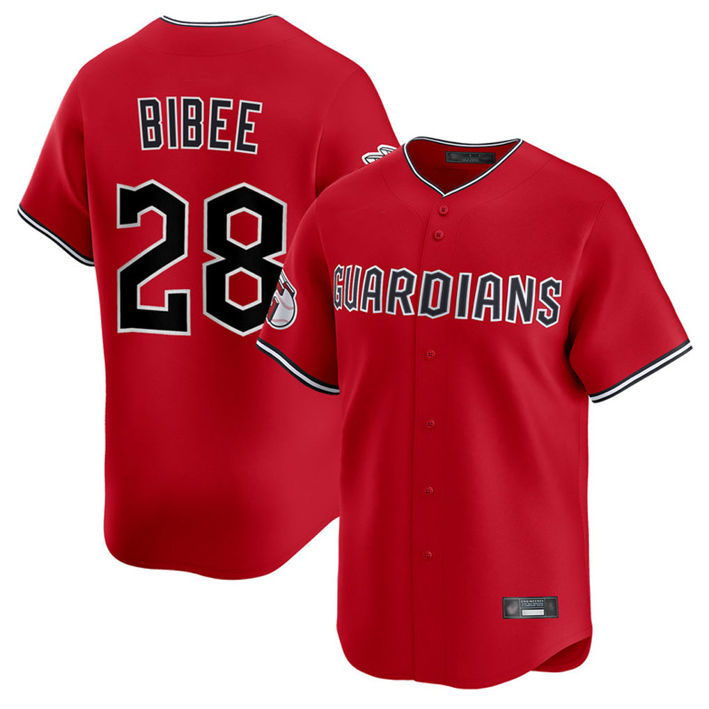 Johmsee C.Guardians #28 Tanner Bibee Player Red Limited Home Stitched Jerseys