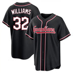Johmsee C.Guardians #32 Gavin Williams Player Black Fashion Out Home Game Stitched Jerseys