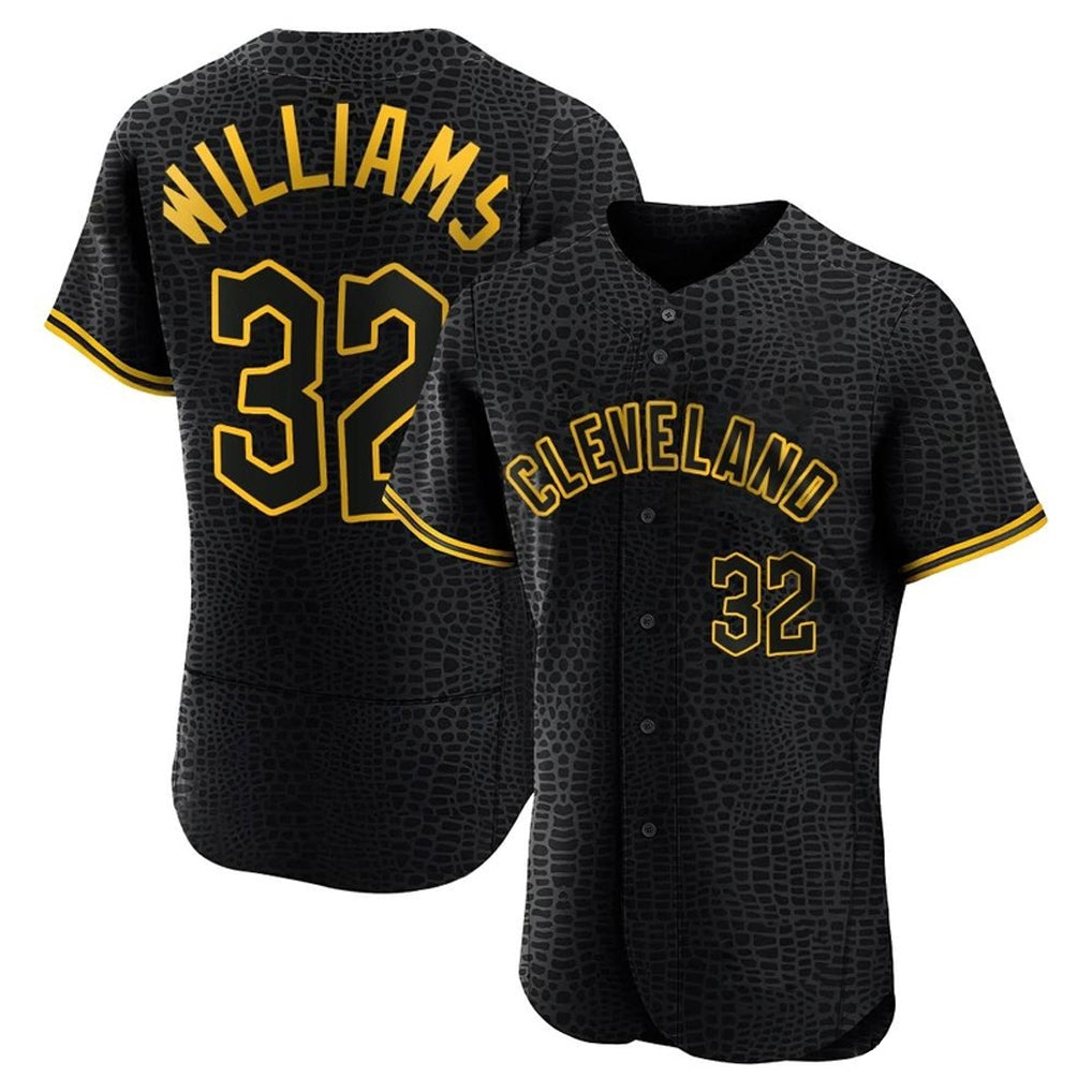 Johmsee C.Guardians #32 Gavin Williams Player Black Snake Skin City Limited Elite Home Stitched Jerseys