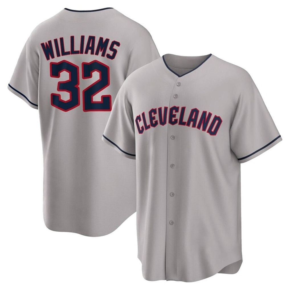 Johmsee C.Guardians #32 Gavin Williams Player Gray Game Home Stitched Jerseys