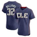 Johmsee C.Guardians #32 Gavin Williams Player Navy City Connect Limited Elite Home Stitched Jerseys
