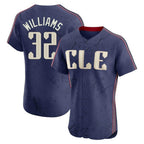 Johmsee C.Guardians #32 Gavin Williams Player Navy City Connect Limited Elite Home Stitched Jerseys
