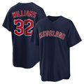 Johmsee C.Guardians #32 Gavin Williams Player Navy Game Home Stitched Jerseys
