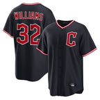 Johmsee C.Guardians #32 Gavin Williams Player Navy Home Game Stitched Jerseys