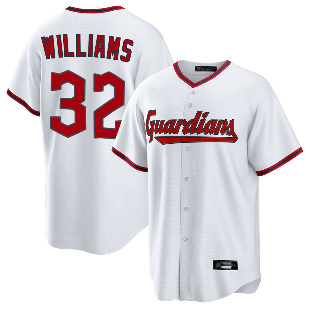 Johmsee C.Guardians #32 Gavin Williams Player White Game Home Stitched Jerseys