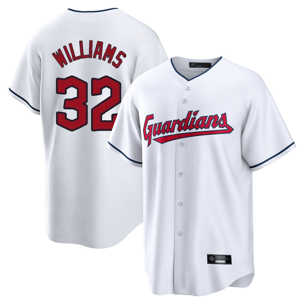 Johmsee C.Guardians #32 Gavin Williams Player White Home Game Stitched Jerseys