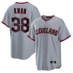 Johmsee C.Guardians #38 Steven Kwan Player Gray Home Game Stitched Jerseys