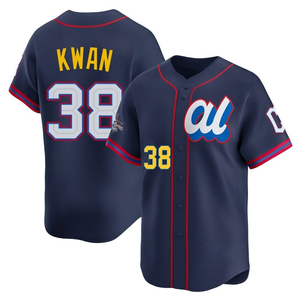 Johmsee C.Guardians #38 Steven Kwan Player Navy American League All-Star Edition Limited Home Stitched Jerseys