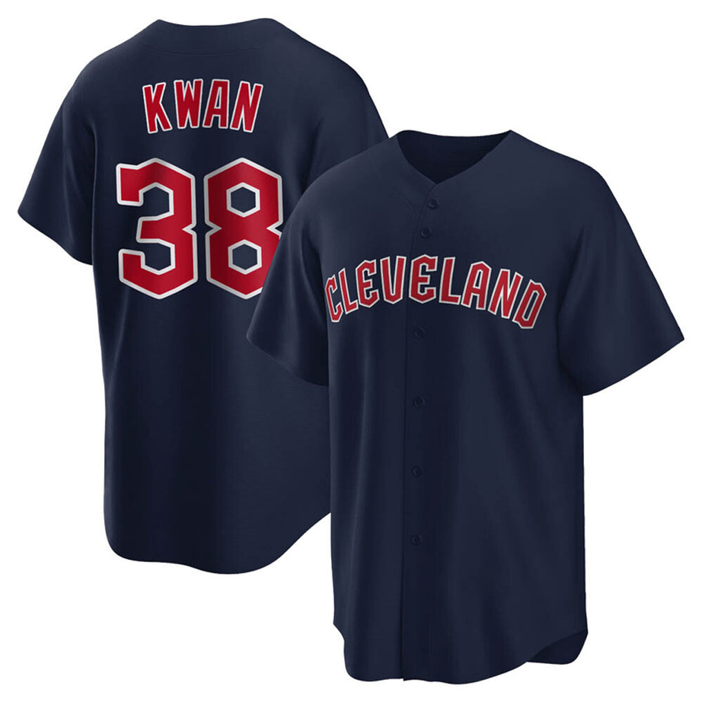 Johmsee C.Guardians #38 Steven Kwan Player Navy Game Home Stitched Jerseys
