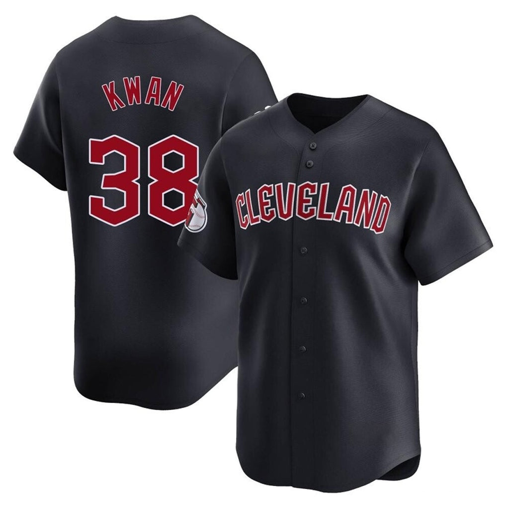 Johmsee C.Guardians #38 Steven Kwan Player Navy Limited Home Game Stitched Jerseys