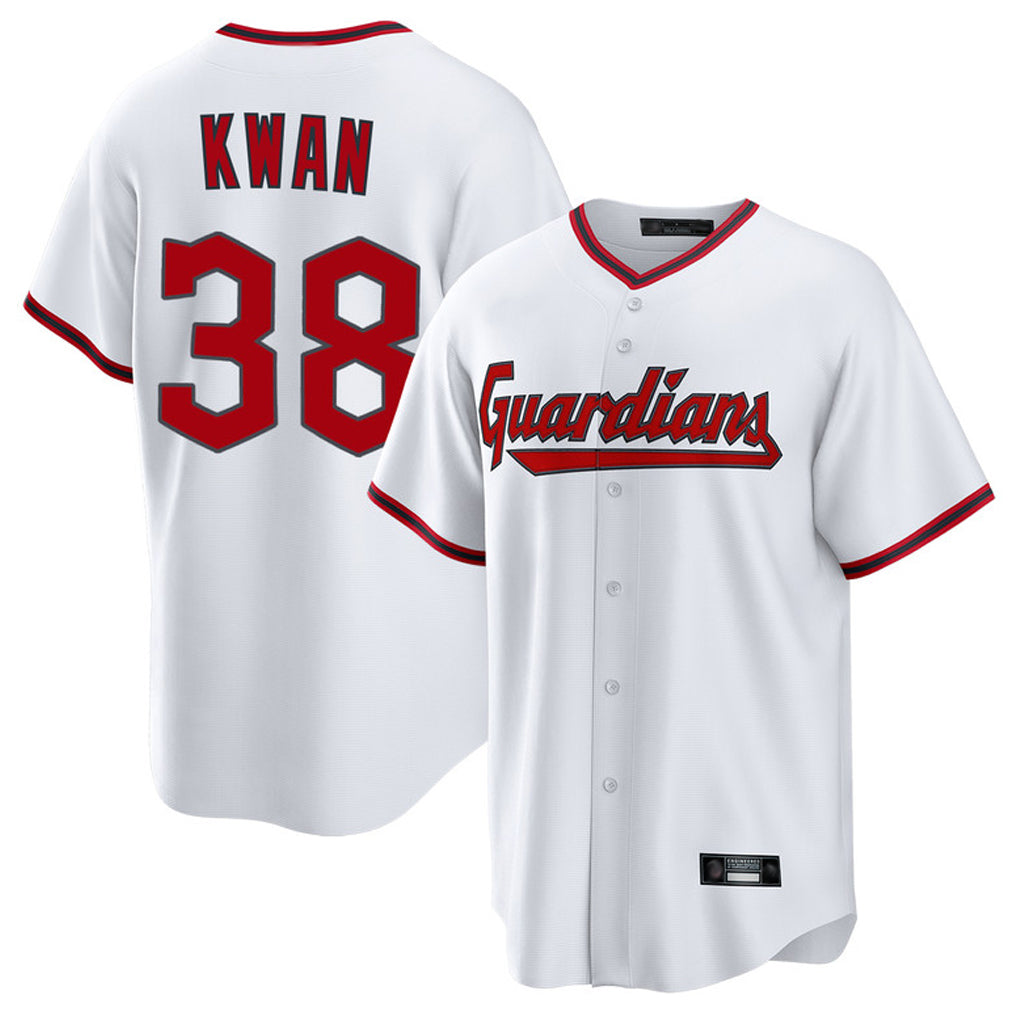 Johmsee C.Guardians #38 Steven Kwan Player White Game Home Stitched Jerseys