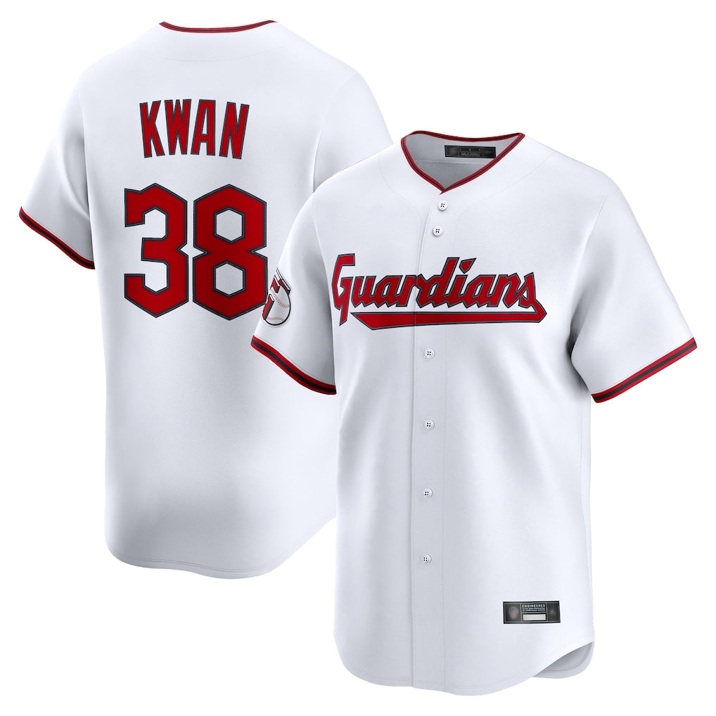 Johmsee C.Guardians #38 Steven Kwan Player White Limited Home Game Stitched Jerseys