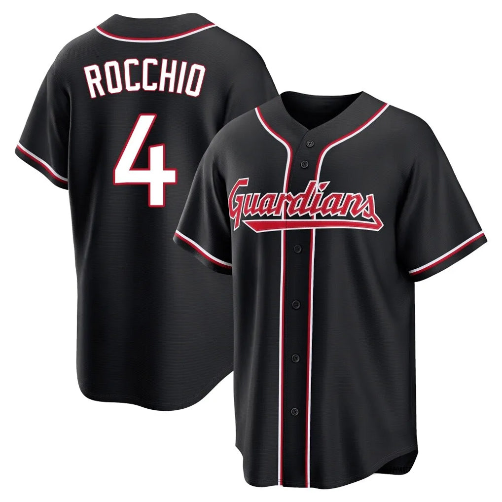 Johmsee C.Guardians #4 Brayan Rocchio Player Black Fashion Out Home Game Stitched Jerseys