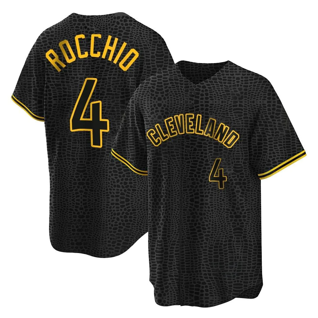 Johmsee C.Guardians #4 Brayan Rocchio Player Black Snake Skin City Home Game Stitched Jerseys