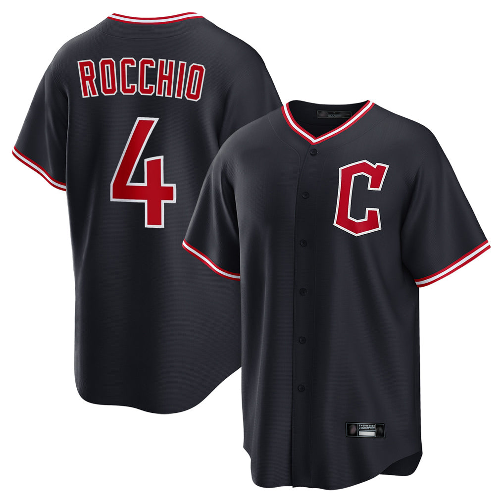 Johmsee C.Guardians #4 Brayan Rocchio Player Navy Home Game Stitched Jerseys