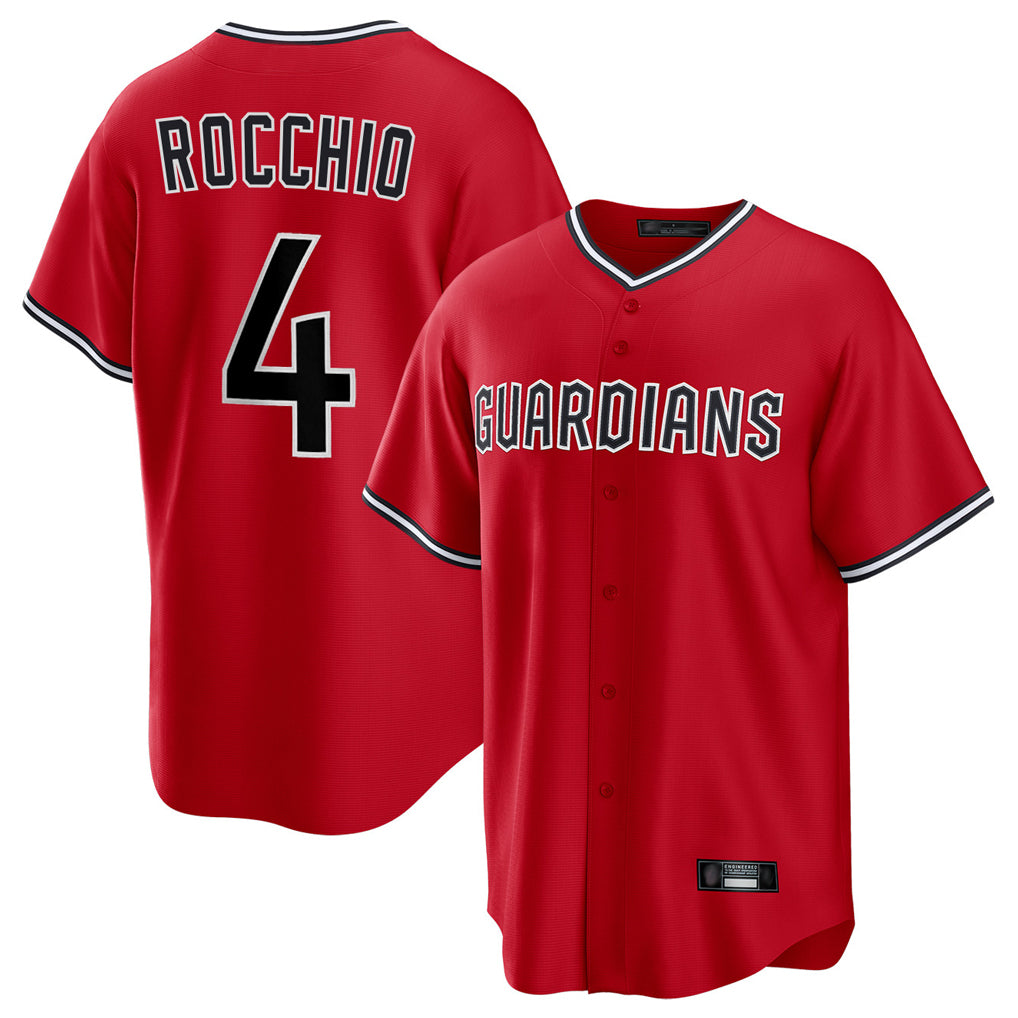 Johmsee C.Guardians #4 Brayan Rocchio Player Red Home Game Stitched Jerseys