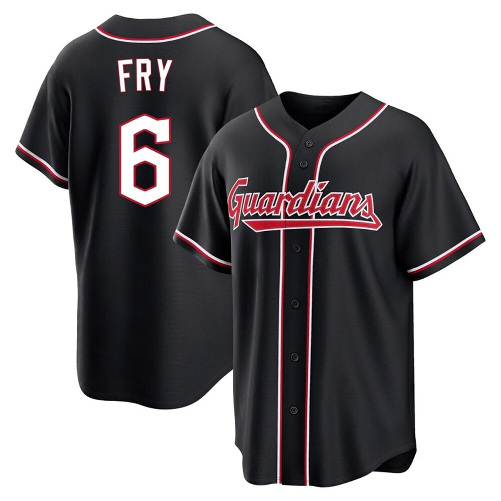 Johmsee C.Guardians #6 David Fry Player Black Fashion Out Home Game Stitched Jerseys