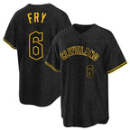 Johmsee C.Guardians #6 David Fry Player Black Snake Skin City Home Game Stitched Jerseys