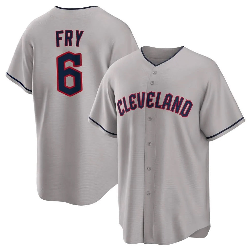 Johmsee C.Guardians #6 David Fry Player Gray Game Home Stitched Jerseys