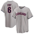 Johmsee C.Guardians #6 David Fry Player Gray Game Home Stitched Jerseys