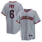 Johmsee C.Guardians #6 David Fry Player Gray Home Game Stitched Jerseys