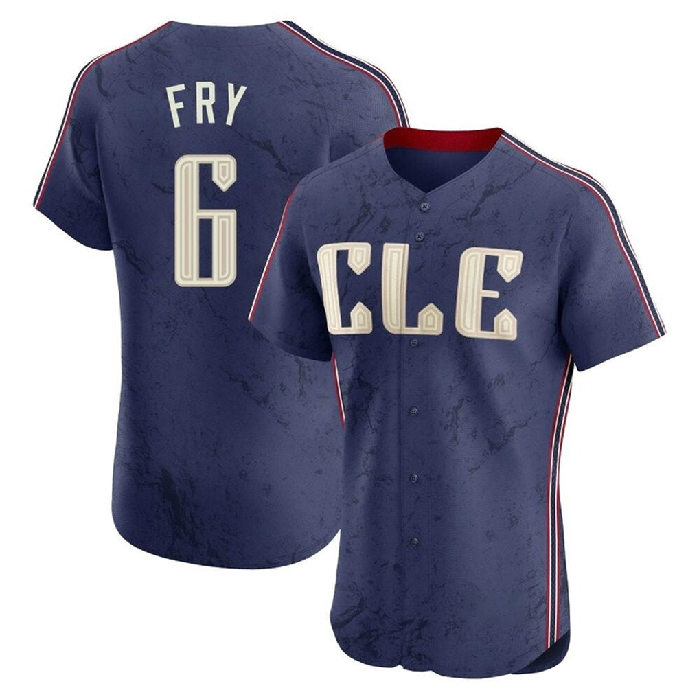 Johmsee C.Guardians #6 David Fry Player Navy City Connect Limited Elite Home Stitched Jerseys