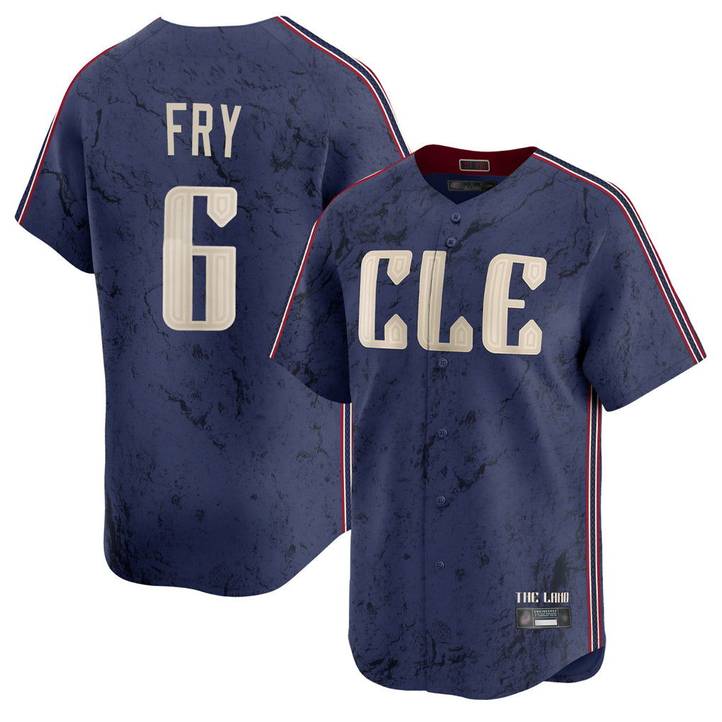 Johmsee C.Guardians #6 David Fry Player Navy City Connect Limited Home Stitched Jerseys