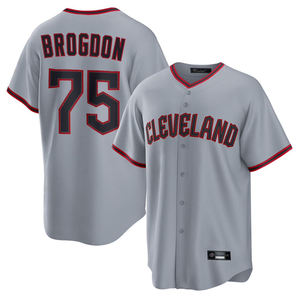 Johmsee C.Guardians #75 Connor Brogdon Player Gray Home Game Stitched Jerseys