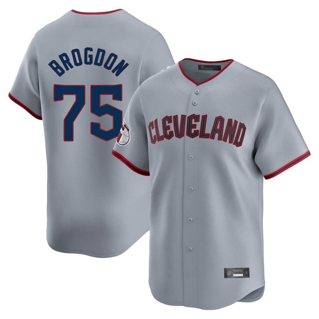 Johmsee C.Guardians #75 Connor Brogdon Player Gray Road Limited Home Game Stitched Jerseys