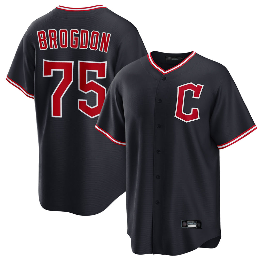 Johmsee C.Guardians #75 Connor Brogdon Player Navy Home Game Stitched Jerseys