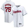 Johmsee C.Guardians #75 Connor Brogdon Player White Home Game Stitched Jerseys