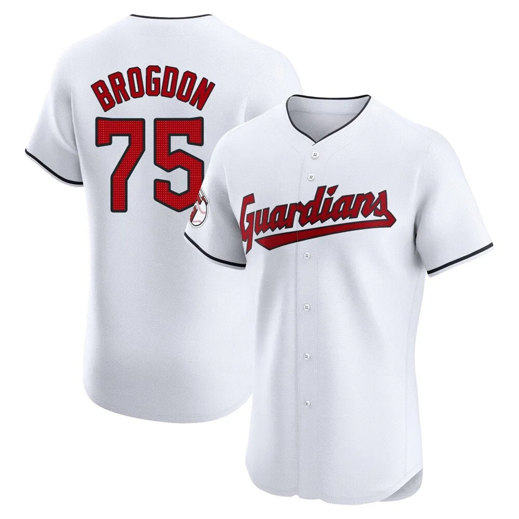 Johmsee C.Guardians #75 Connor Brogdon Player White Limited Elite Home Stitched Jerseys