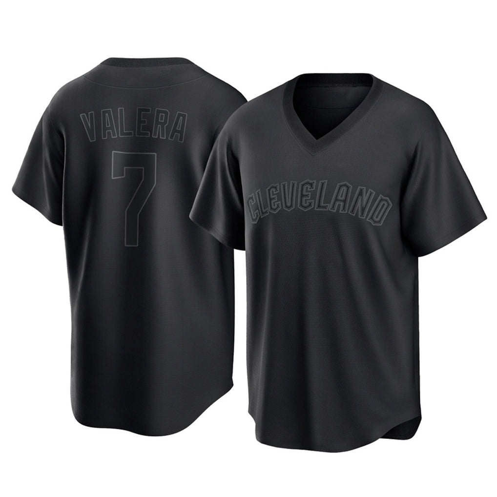 Johmsee C.Guardians #7 George Valera Player Black T-shirt Home Game Stitched Jerseys